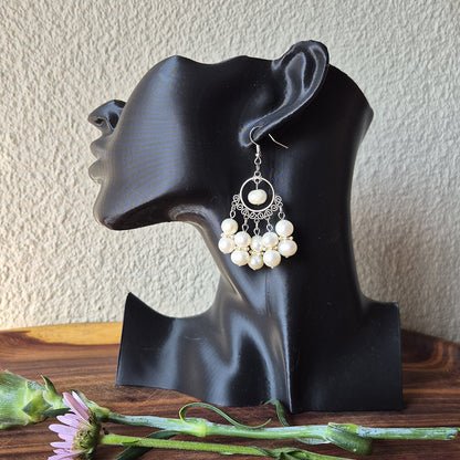 Pearl Cascade Chandelier Earrings