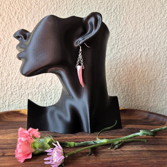 Red Shell Claw Earrings