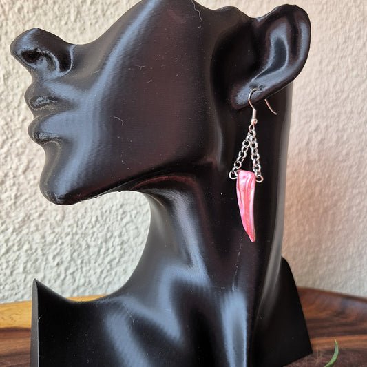 Red Shell Claw Earrings