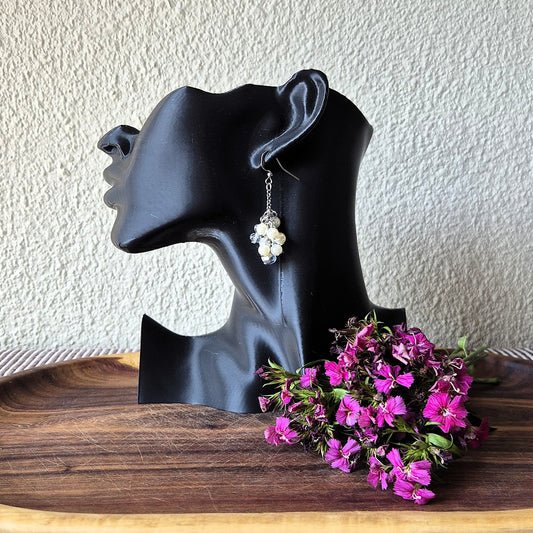 Pearl & Crystal Cluster Earrings