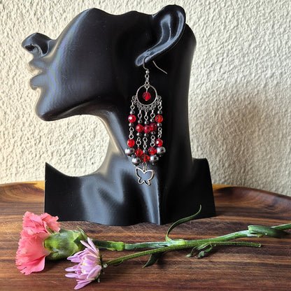 Romantic Red & Black Butterfly Chandelier