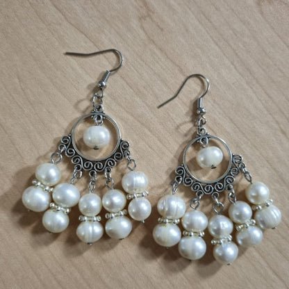 Pearl Cascade Chandelier Earrings